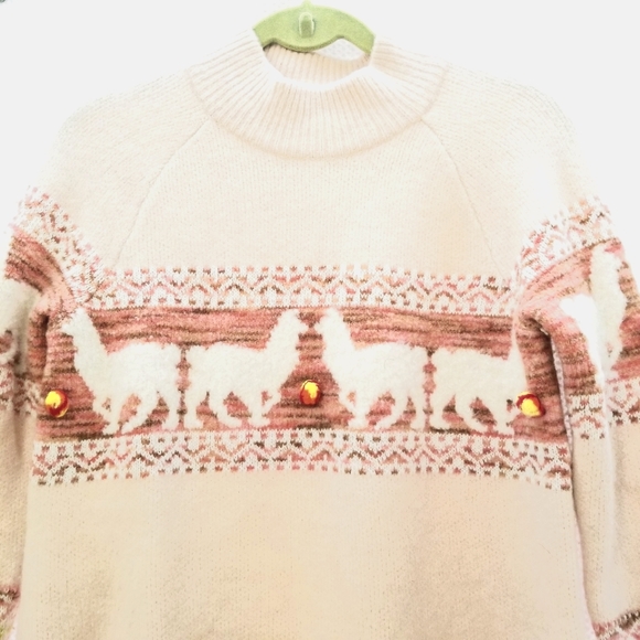 Anthropologie Aimee Pommed Wool Blend Alpaca Print Sweater Size XS - Picture 6 of 11